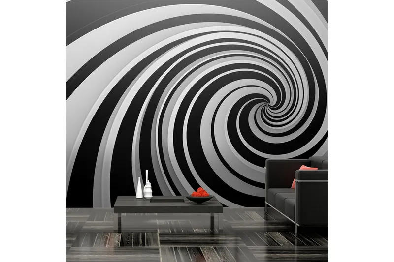 Fototapet XXL Black And White Swirl 550x270 - Artgeist sp. z o. o. — Artgeist sp. z o. o.