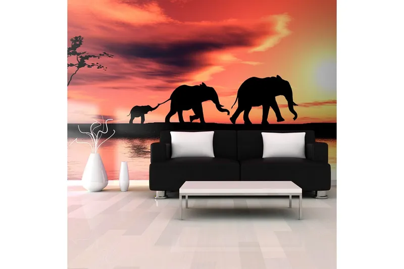 Fototapet XXL Elephants Family 550x270 - Artgeist sp. z o. o. — Artgeist sp. z o. o.