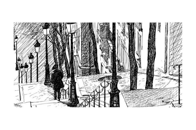 Fototapet XXL Stairs Montmartre 550x270 - Artgeist sp. z o. o. — Artgeist sp. z o. o.