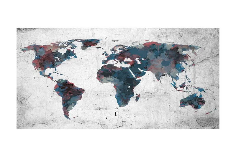 Fototapet XXL World Map On The Wall 550x270 - Artgeist sp. z o. o. — Artgeist sp. z o. o.