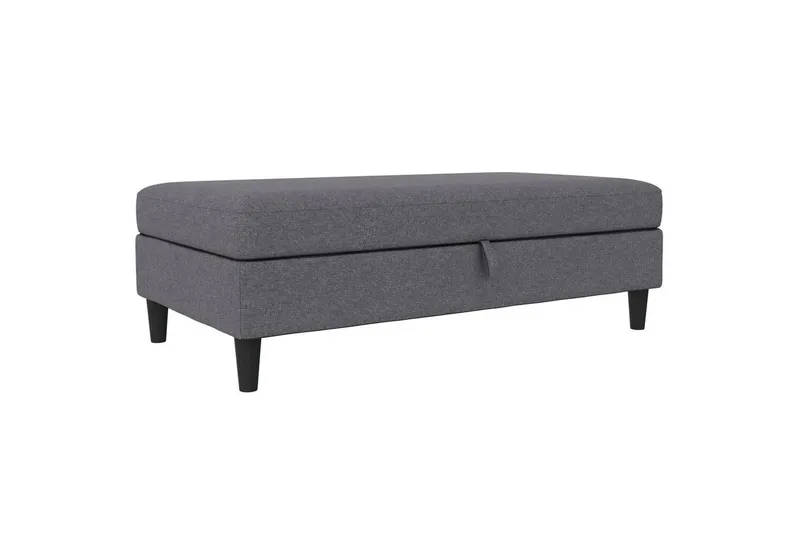Fotpall/pall Hartford Grå, Linnetyg Utseende (100% Polyester - Grå, Linnetyg Utseende (100% Polyester — Loft24