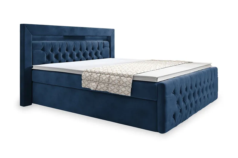 Franco Sängpaket med förvaring LED-belysning 180x200 cm - 180x200 Mörkblå (+Fler val) — Cloud47