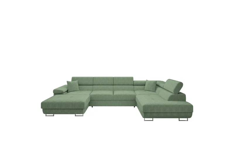 Gabina Soffa med Divan och Schäslong 4-sits - Grön (Art.nr 3069255) — Grön