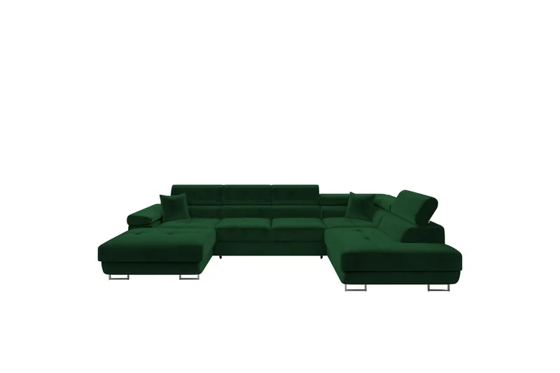 Gabina Soffa med Divan och Schäslong 4-sits - Grön (Art.nr 3068913) — Grön