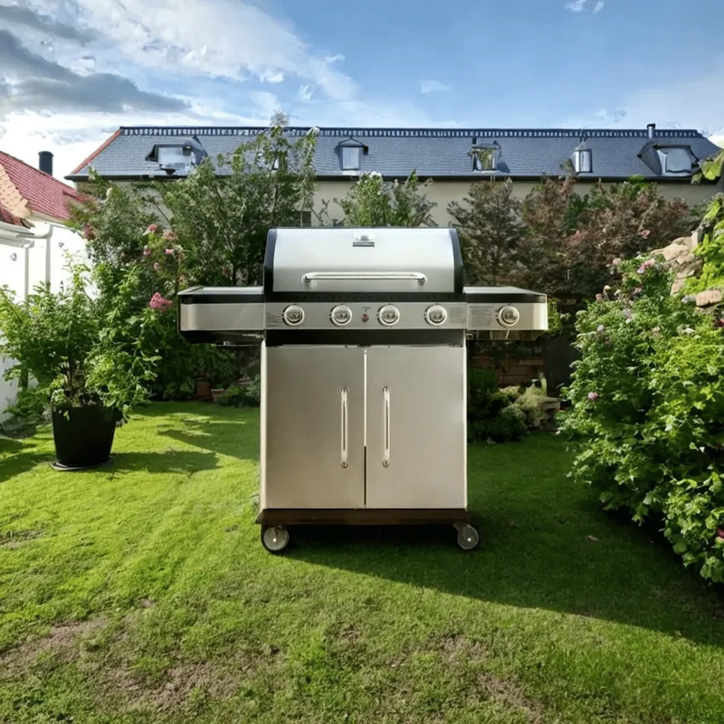 Gasolgrill 14.5 kW \| 4 rostfria brännare & 1 sidobrännare \| St. Louis