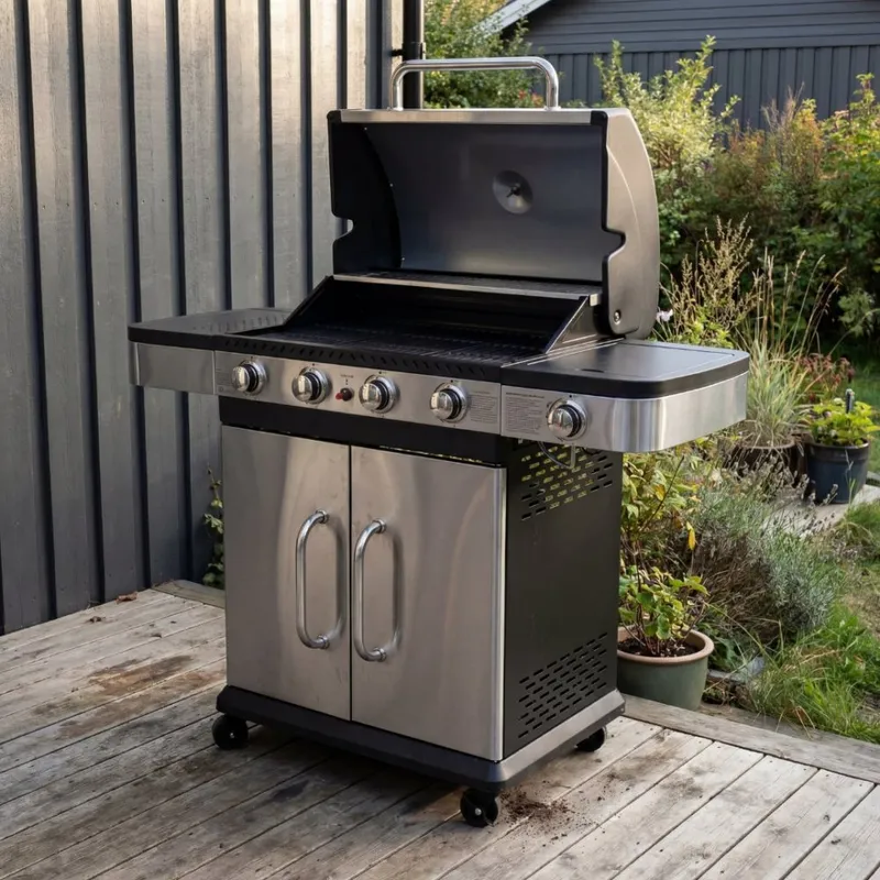 Gasolgrill 14.5 kW | 4 rostfria brännare & 1 sidobrännare | St. Louis — Metalcraft
