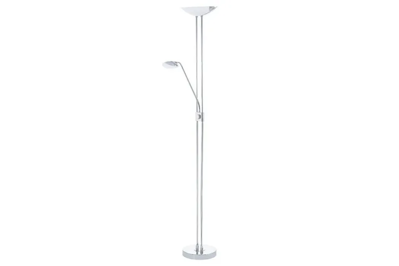 Golvlampa Eglo Baya Led Krom Vit, Satinerad - Vit/Krom — Eglo