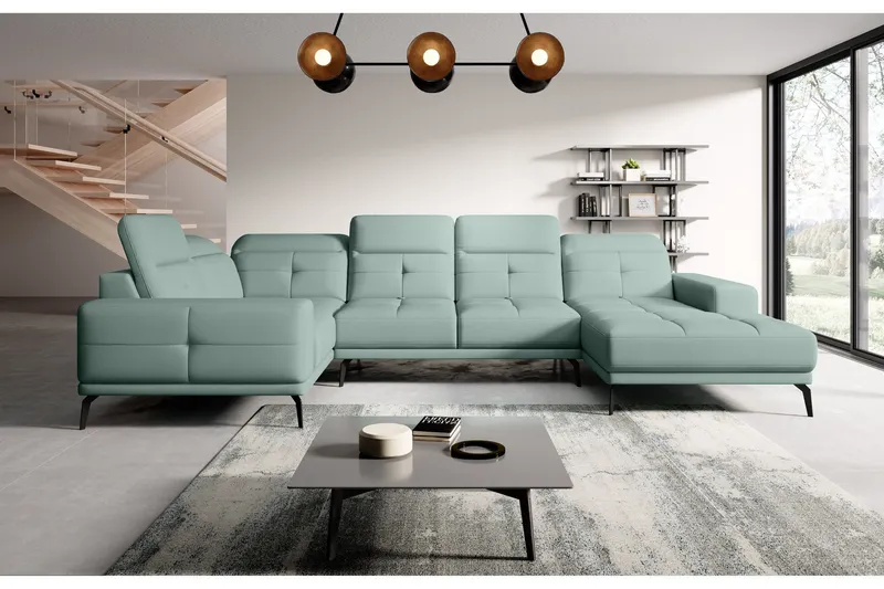 Hagglund Hörnsoffa m. Divan - Ljusgrön (Art.nr 1565044) — Ljusgrön
