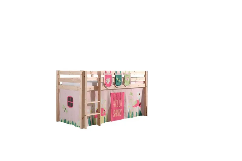 Halvhöjdssäng med gardin Pino Spring Naturlig, Naturlig, Utan rutschkana, Utan tunnel, 3 - Naturlig, Naturlig, Utan rutschkana, Utan tunnel, 3 — Naturlig, Naturlig, Utan rutschkana, Utan tunnel, 3