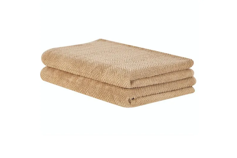 Handduk Mitiaro set om 2 Beige - Beige — Beige