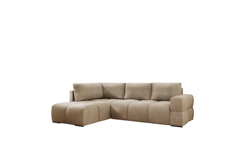 Hardam Bäddsoffa med Schäslong 3-sits i Chenille - Brun — Brun