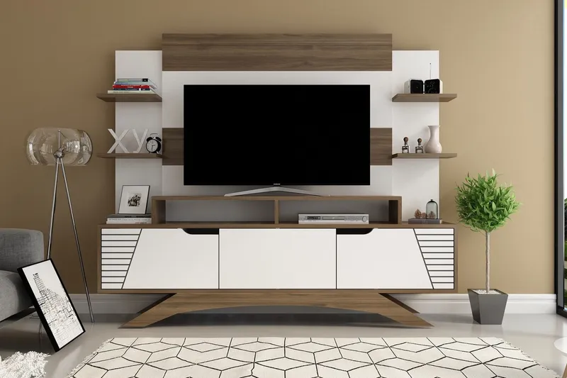 Hejde TV-Möbelset 149 cm - Brun/Vit — Brun/Vit
