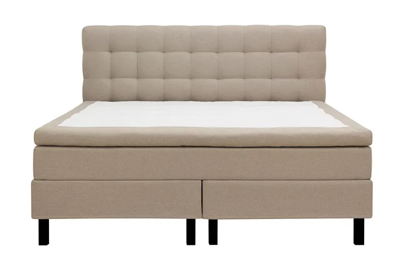 Hilton Komplett Sängpaket 180x200 cm Kontinentalsäng med rutad sänggavel - Beige (Art.nr 3086688) — Bedly