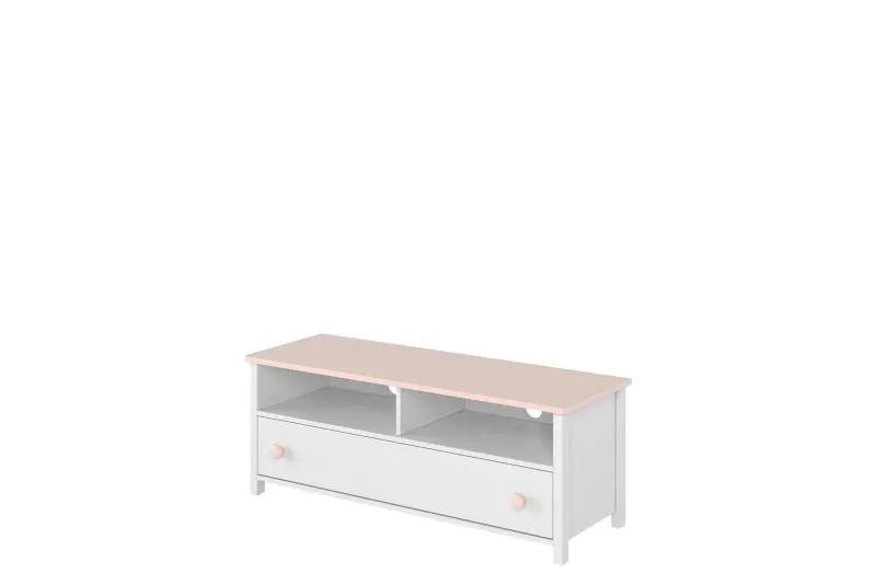 Hilts Tv-bänk 120x42 cm - Vit/Rosa — Vit/Rosa