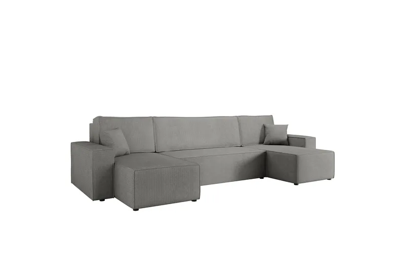 Hobson Bäddsoffa Dubbeldivan 4-sits i Plysch - Grå (Art.nr 3079467) — Grå