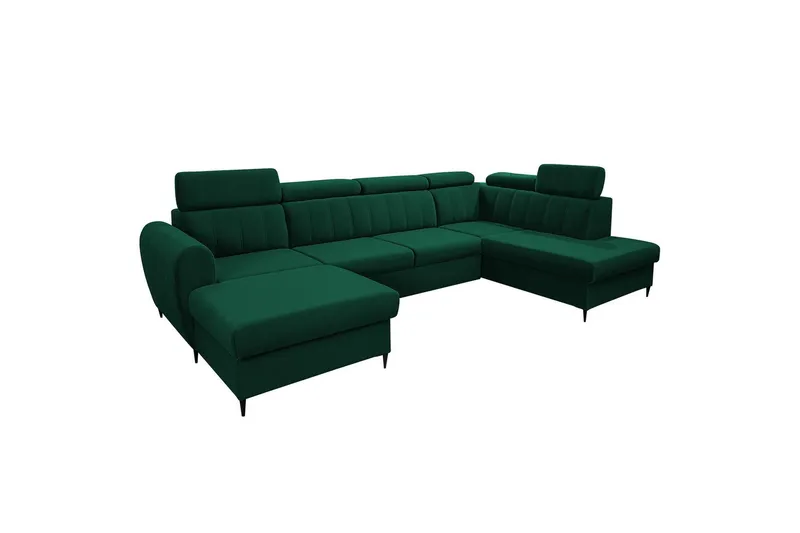 Hoffman Soffa med Divan och Schäslong 4-sits - Grön (Art.nr 3068338) — Grön