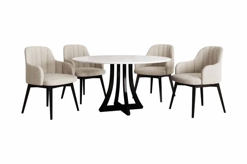 Hollan Matgrupp Rund Beige\|Vit\|Svart
