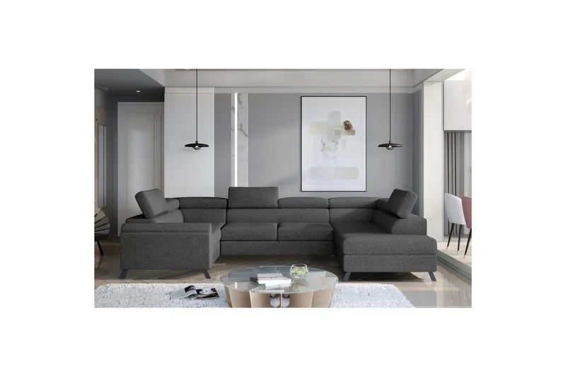 Hörnsoffa Eltap Escada 336x200x92 cm - Inari 96, Mörkgrå, Höger — Inari 96, Mörkgrå, Höger