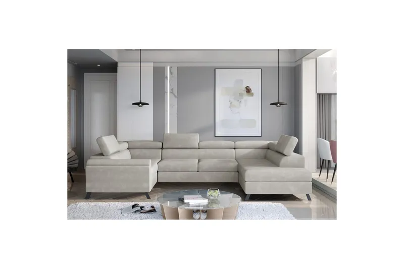 Hörnsoffa Eltap Escada 336x200x92 cm - Paros 02, Beige, Höger — Paros 02, Beige, Höger