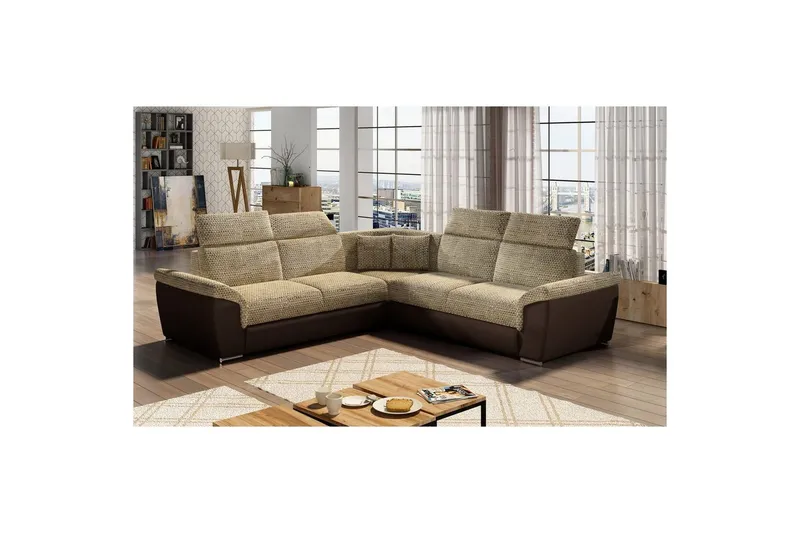 Hörnsoffa Eltap Federico 266x102x266 cm - Berlin 03, Mjuk 66, Beige, Universell — Berlin 03, Mjuk 66, Beige, Universell