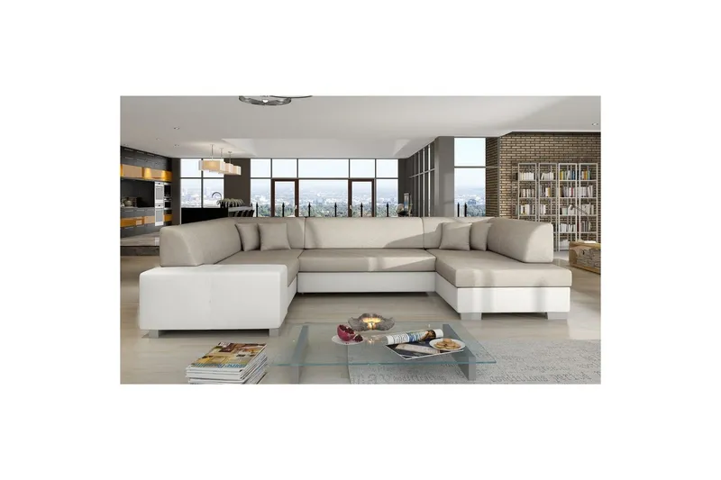 Hörnsoffa Eltap Isloren 322x204x72 cm - Dora 21, Soft 17, Beige, White, Höger — Dora 21, Soft 17, Beige, White, Höger
