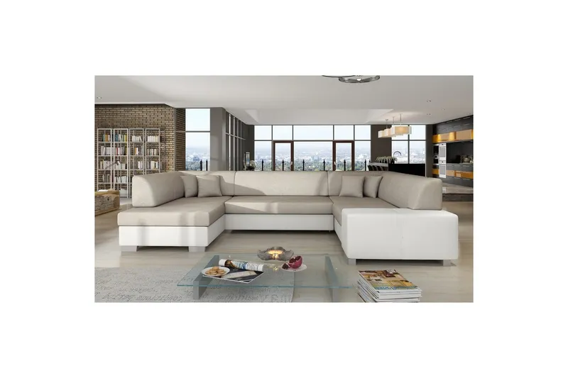 Hörnsoffa Eltap Isloren 322x204x72 cm - Dora 21, Soft 17, Beige, White, Vänster — Dora 21, Soft 17, Beige, White, Vänster