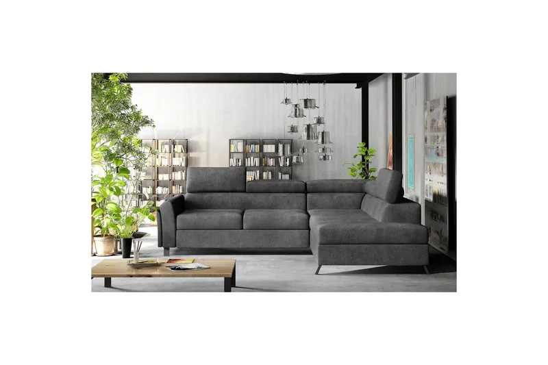 Hörnsoffa Eltap Kairos 265x200x92 cm - Dora 95, Mörkgrå, Höger — Dora 95, Mörkgrå, Höger