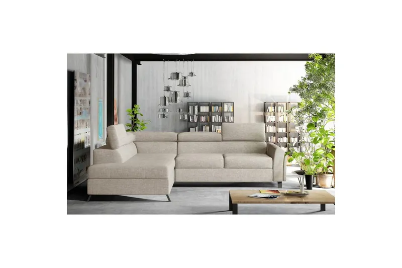 Hörnsoffa Eltap Kairos 265x200x92 cm - Överdrag 02, Ljusgrå, Vänster — Överdrag 02, Ljusgrå, Vänster