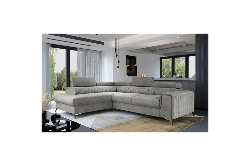 Hörnsoffa Eltap Laurence 278x205x92 cm - Dora 90, Grå, Vänster — Dora 90, Grå, Vänster
