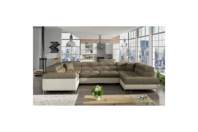 Hörnsoffa Eltap Letto 340x202x90 cm - Berlin 03, Soft 33, Beige, Höger — Berlin 03, Soft 33, Beige, Höger