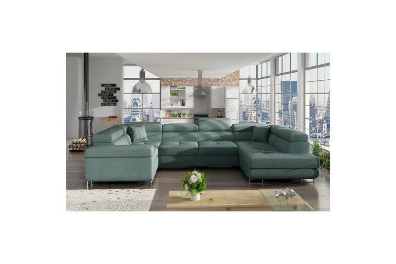 Hörnsoffa Eltap Letto 340x202x90 cm - Överdrag 70, blå, Höger — Överdrag 70, blå, Höger