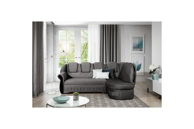 Hörnsoffa Eltap Lord 243x180x112 cm - Nube 5, Grå, Höger — Nube 5, Grå, Höger