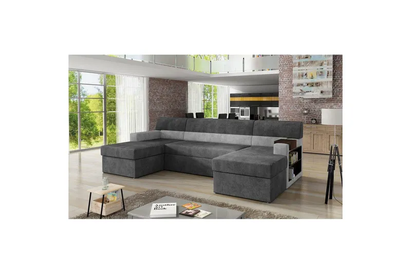 Hörnsoffa Eltap Markos 310x159x90 cm - Dora 95, Dora 90, Mörkgrå, Grå, Höger — Dora 95, Dora 90, Mörkgrå, Grå, Höger
