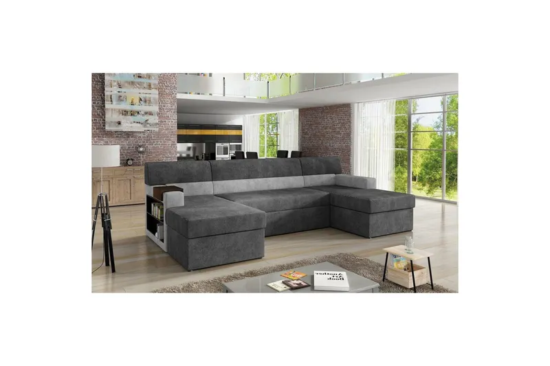 Hörnsoffa Eltap Markos 310x159x90 cm - Dora 95, Dora 90, Mörkgrå, Grå, Vänster — Dora 95, Dora 90, Mörkgrå, Grå, Vänster
