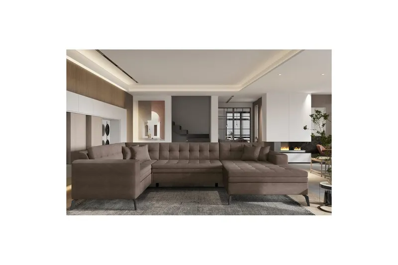 Hörnsoffa Eltap Montez 340x180x93 cm - Poco 22, Brun, Höger — Poco 22, Brun, Höger