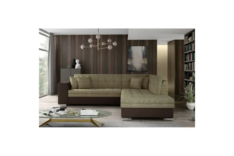 Hörnsoffa Eltap Pieretta 260x207x78 cm - Berlin 03, Soft 66, Beige, Mörkbrun, Höger — Berlin 03, Soft 66, Beige, Mörkbrun, Höger