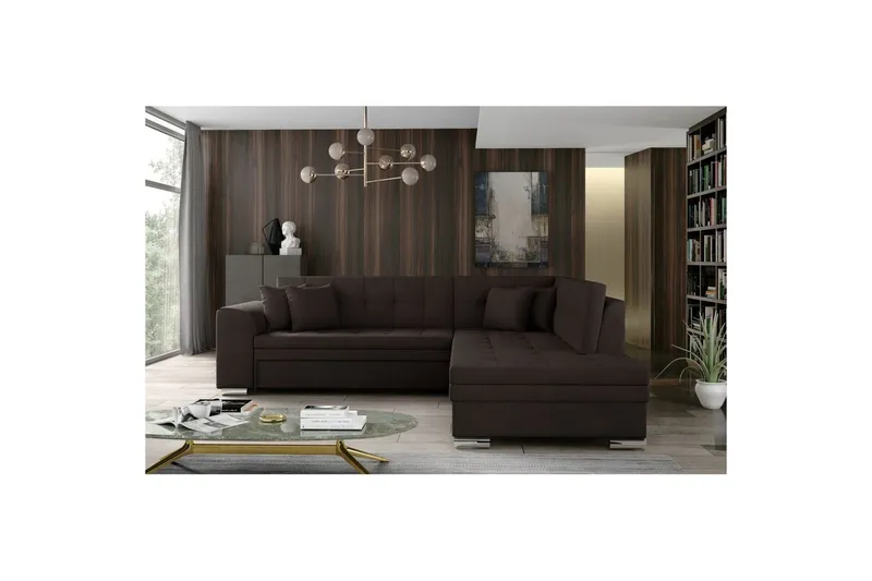 Hörnsoffa Eltap Pieretta 260x207x78 cm - Jasmine 29, Brun, Höger — Jasmine 29, Brun, Höger