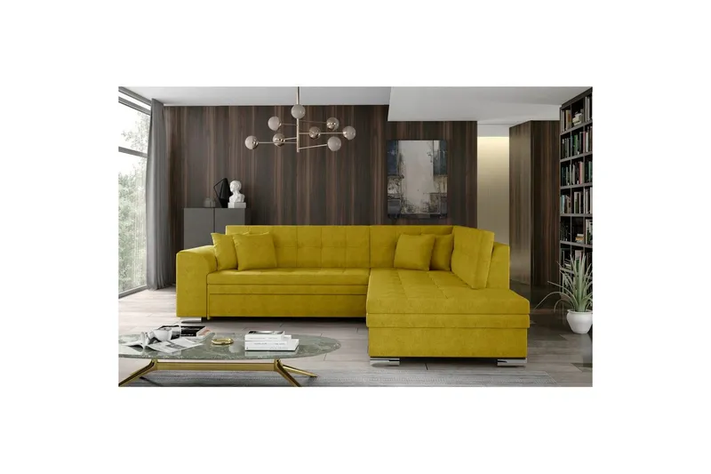 Hörnsoffa Eltap Pieretta 260x207x78 cm - Omega 68, Gul, Höger — Omega 68, Gul, Höger