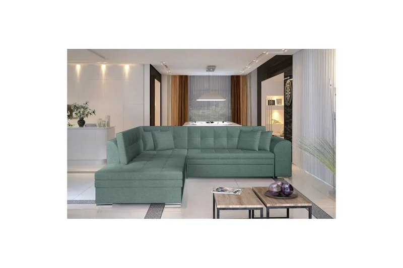 Hörnsoffa Eltap Pieretta 260x207x78 cm - Överdrag 70, Blå, Vänster — Överdrag 70, Blå, Vänster