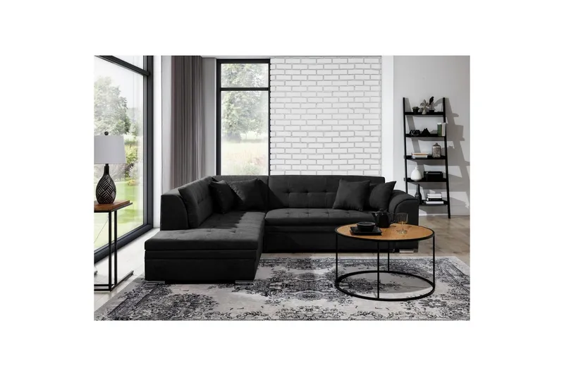 Hörnsoffa Eltap Pieretta 260x207x78 cm - Poco 10, Svart, Vänster — Poco 10, Svart, Vänster