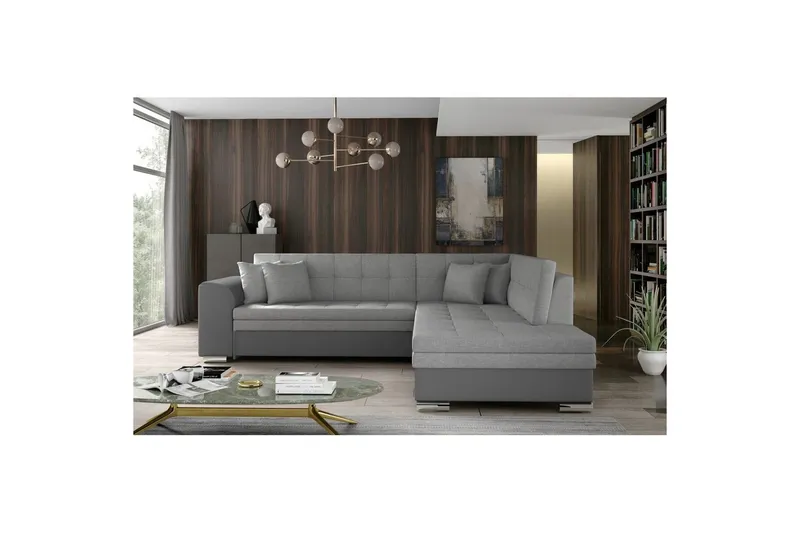 Hörnsoffa Eltap Pieretta 260x207x78 cm - Sawana 21, Soft 29, Grå, Höger — Sawana 21, Soft 29, Grå, Höger