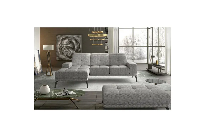 Hörnsoffa Eltap Torrense 265x175x98 cm - Berlin 01, Grå, Vänster — Berlin 01, Grå, Vänster