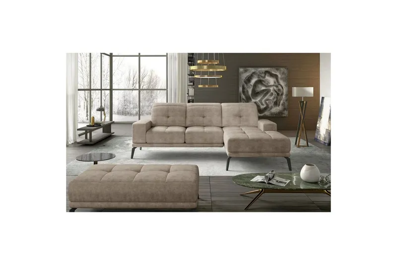 Hörnsoffa Eltap Torrense 265x175x98 cm - Dora 21, Beige, Höger — Dora 21, Beige, Höger