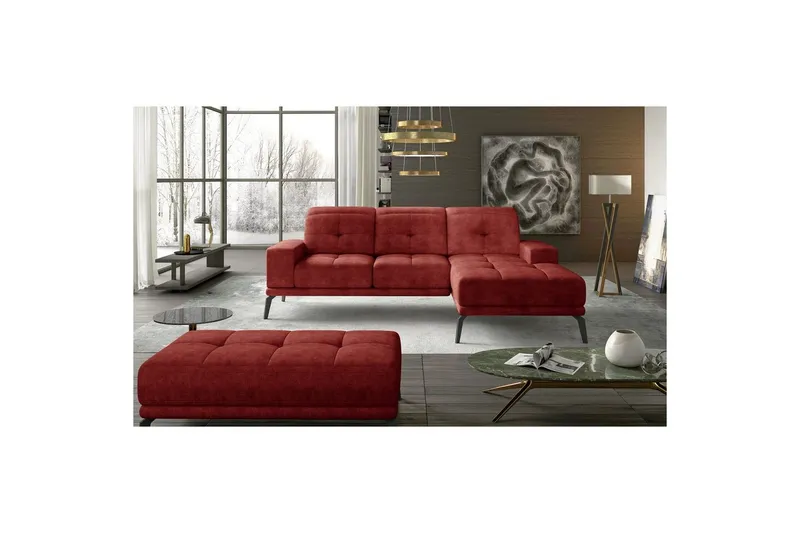 Hörnsoffa Eltap Torrense 265x175x98 cm - Dora 63, Röd, Höger — Dora 63, Röd, Höger