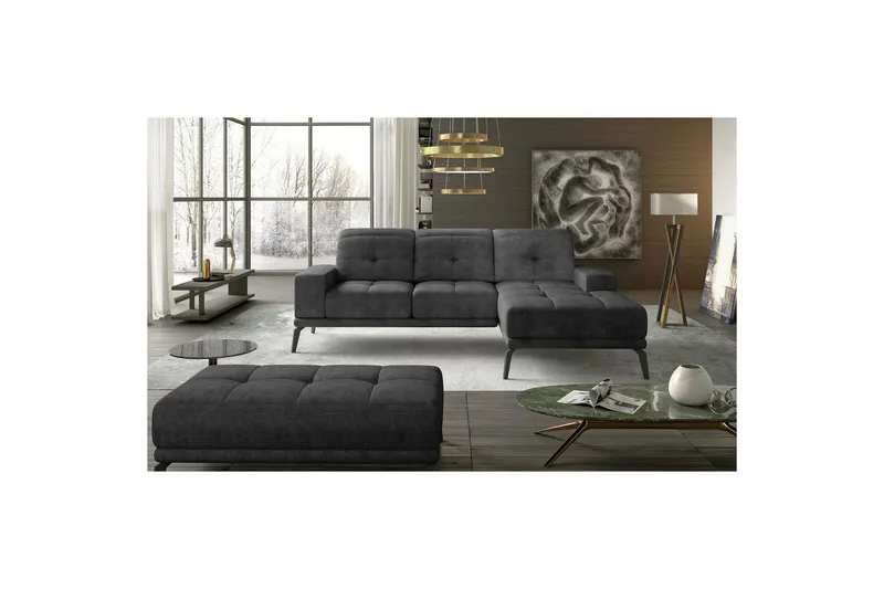 Hörnsoffa Eltap Torrense 265x175x98 cm - Dora 95, Grå, Höger — Dora 95, Grå, Höger