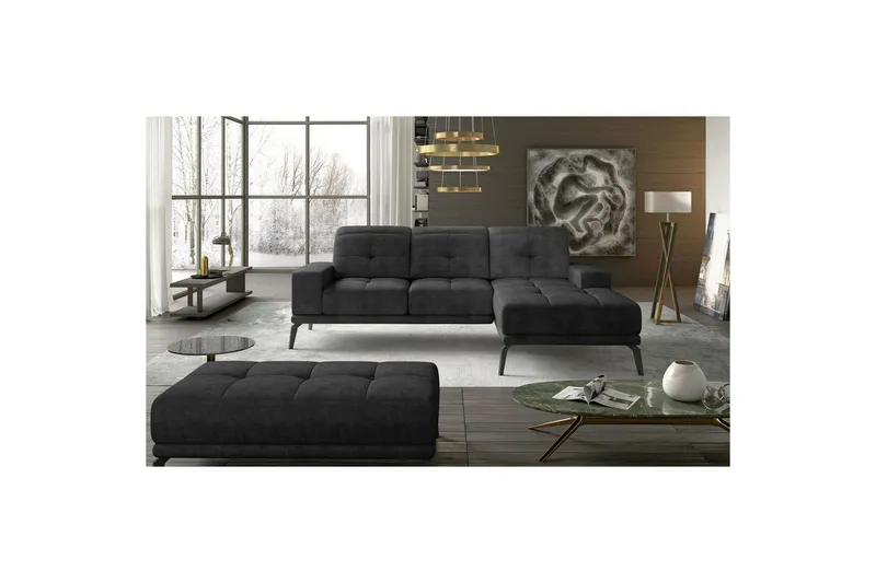 Hörnsoffa Eltap Torrense 265x175x98 cm - Dora 96, Grå, Höger — Dora 96, Grå, Höger