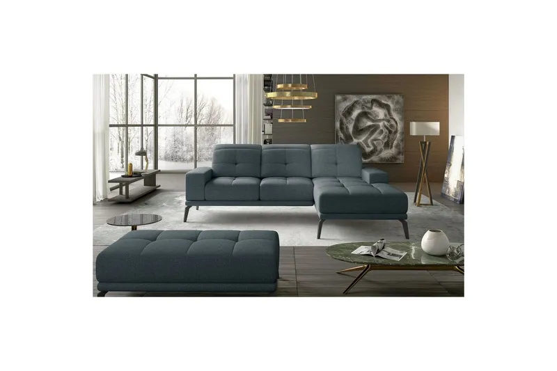 Hörnsoffa Eltap Torrense 265x175x98 cm - Grande 75, Blå, Höger — Grande 75, Blå, Höger