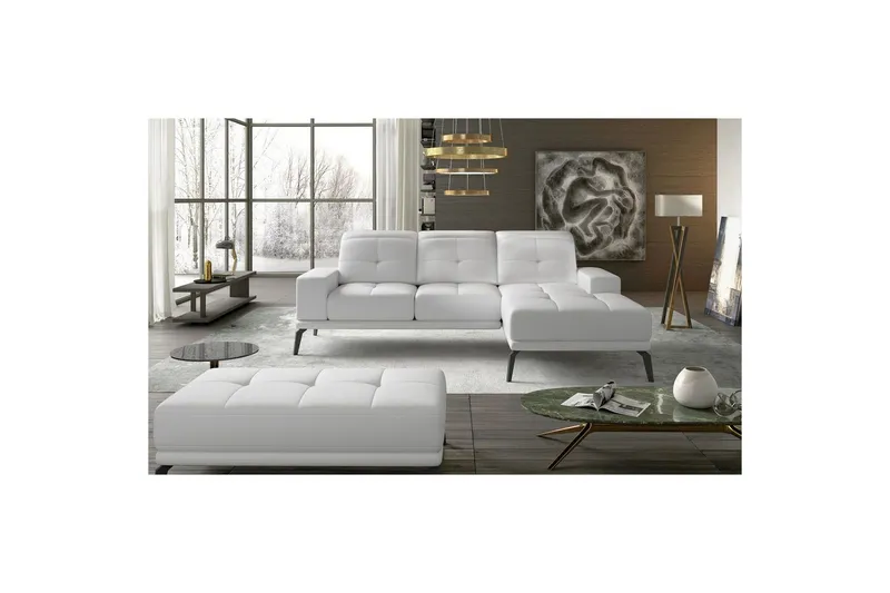 Hörnsoffa Eltap Torrense 265x175x98 cm - Soft 17, Vit, Höger — Soft 17, Vit, Höger