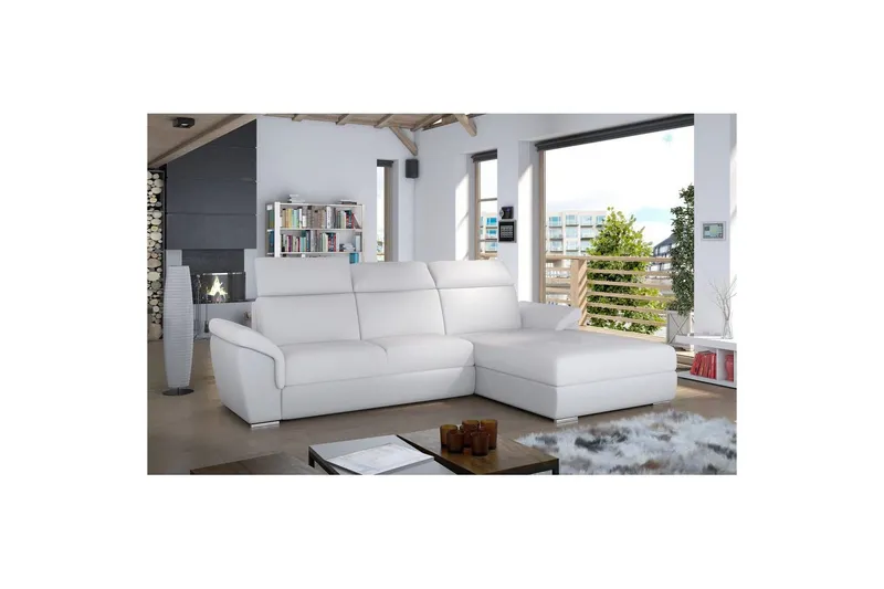 Hörnsoffa Eltap Trevisco 272x216x100 cm - Soft 17, Vit, Höger — Soft 17, Vit, Höger