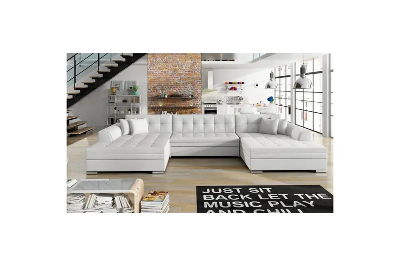 Hörnsoffa Eltap Vento 359x165x78 cm - Soft 17, Vit, Symmetrisk — Soft 17, Vit, Symmetrisk